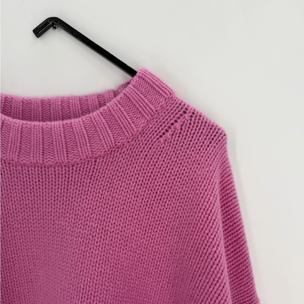 Cos Chunky Pure Cashmere Crew Neck Sweater In Pink - Picture 4 of 9
